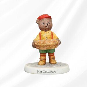 2/$20 1994 Bronson Collectibles Hot Cross Buns Nursery Rhyme Bear Figurine
